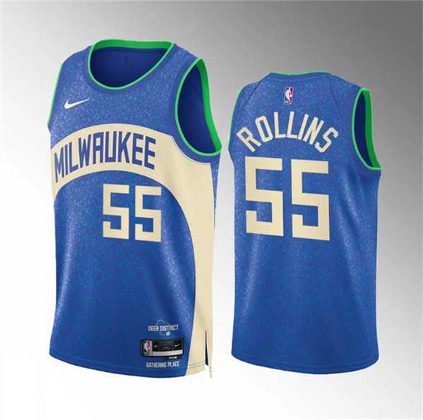 Men's Milwaukee Bucks #55 Ryan Rollins 2023-24 Blue City Edition Stitched Basketball Jersey Dzhi,We sell and wholesale Men's Milwaukee Bucks #55 Ryan Rollins 2023-24 Blue City Edition Stitched Basketball Jersey Dzhi on line form chian!